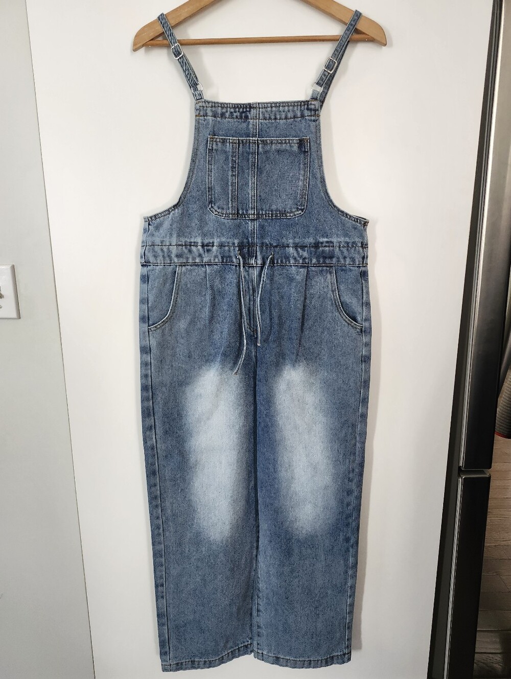 Women's Denim Overalls Large Drawstring RelaxWide Leg Utility Jumpsuit Y2K Vibe